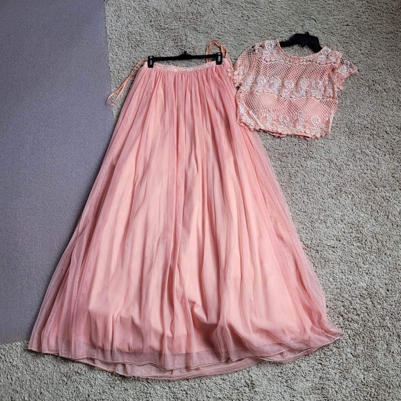 Pink City Triangles 2 Piece Dress - Picture 1 of 9